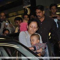 Sanjay Dutt with wife & twin kids snapped at Mumbai International Airport - Pictures