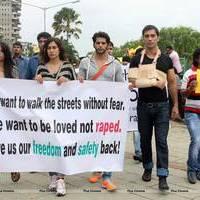 Sonam during a Protest against gang rape Photos