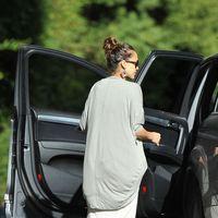Jessica Alba is seen getting into her car outside a private residence