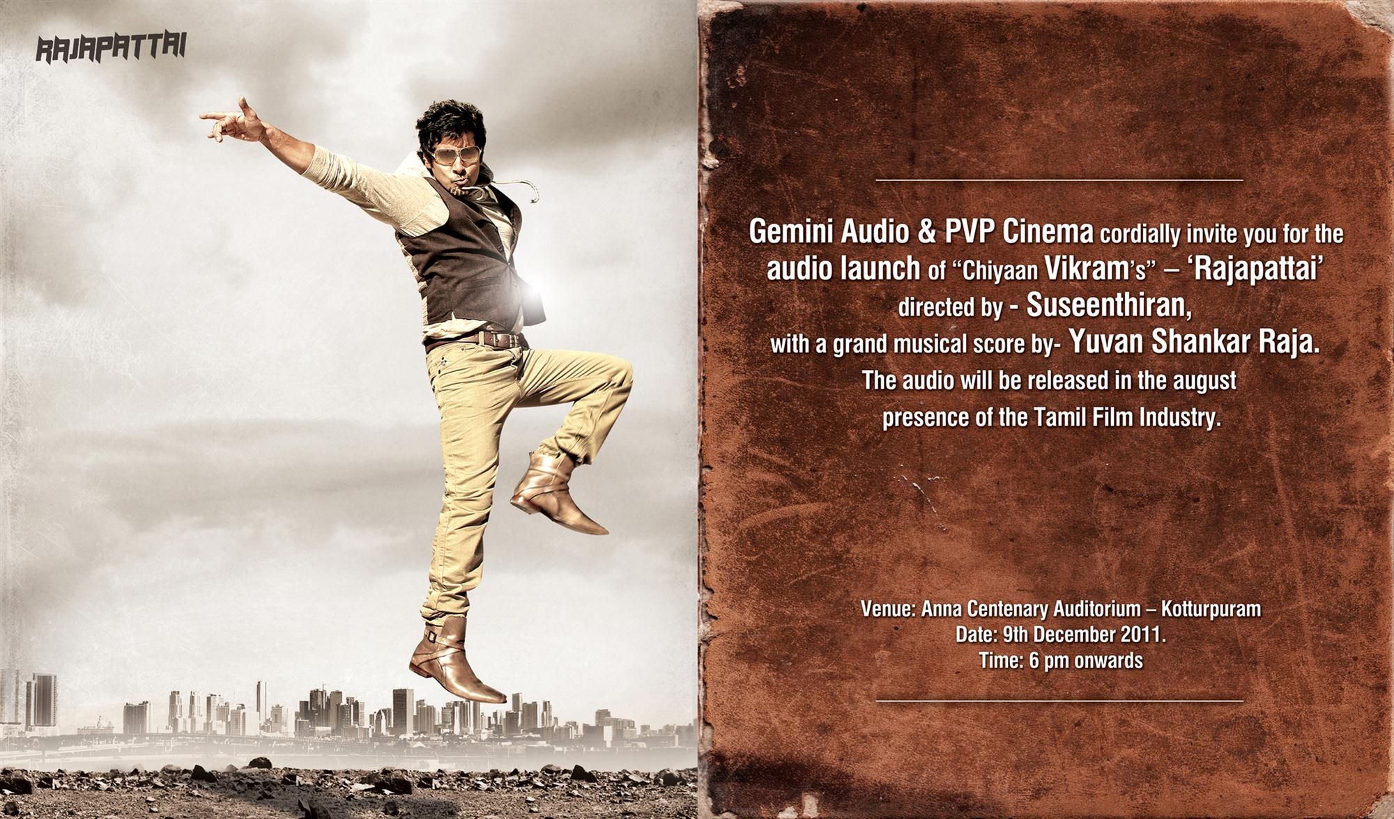Rajapattai Audio Release invitation - Posters | Picture 137101