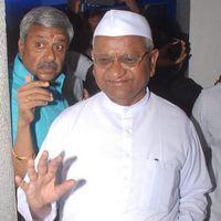 Actor Arjun Met Anna Hazare At 4Frames Theater - Pictures