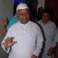 Actor Arjun Met Anna Hazare At 4Frames Theater - Pictures