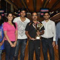 Routine love story Movie team presents trophies to ap bowling team at svm bowling Pictures | Picture 328703