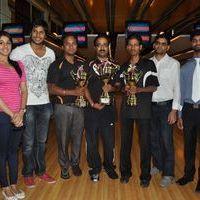 Routine love story Movie team presents trophies to ap bowling team at svm bowling Pictures | Picture 328712