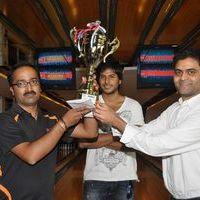 Routine love story Movie team presents trophies to ap bowling team at svm bowling Pictures | Picture 328715