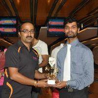 Routine love story Movie team presents trophies to ap bowling team at svm bowling Pictures | Picture 328774