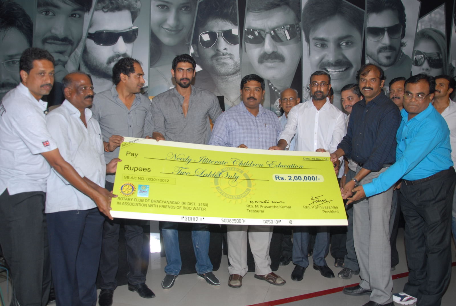Krishnam vande jagadgurum Movie Team Donate 2 Lakhs Cheque Pictures | Picture 329859