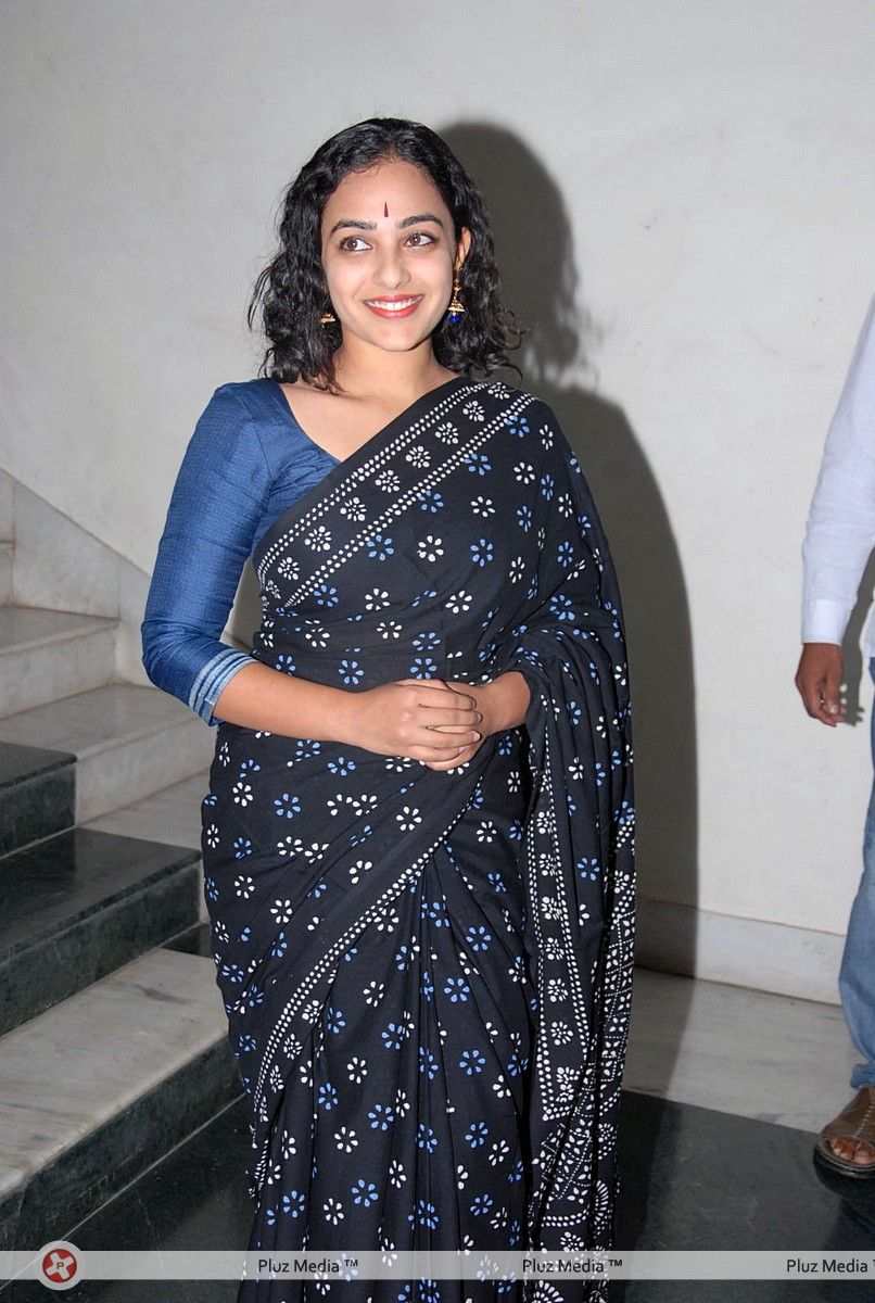 Nithya Menon In Black Saree at Okkadine Audio Release Pictures | Picture 303393
