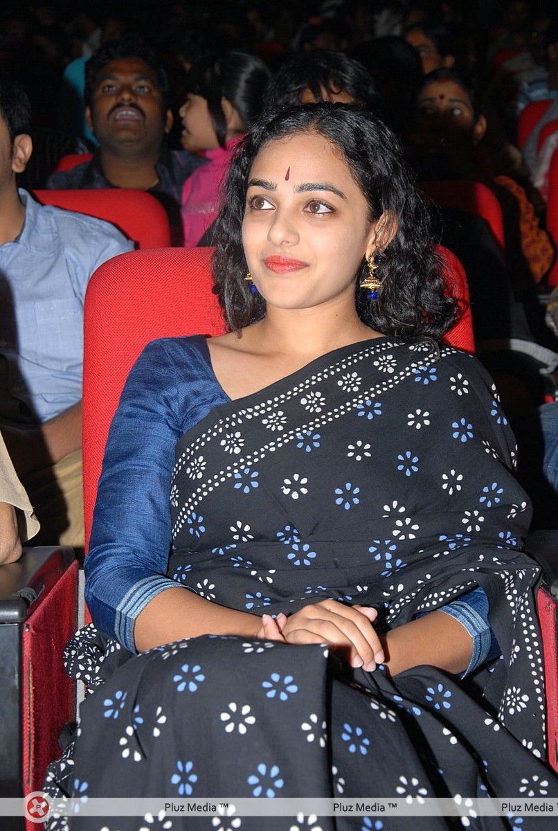 Nithya Menon In Black Saree at Okkadine Audio Release Pictures | Picture 303409