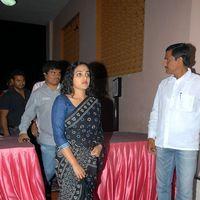 Nithya Menon In Black Saree at Okkadine Audio Release Pictures
