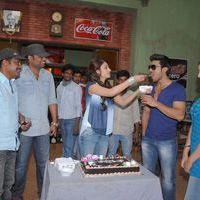 Shruti Haasan Birthday Celebrations at Yevadu Movie Set Pictures