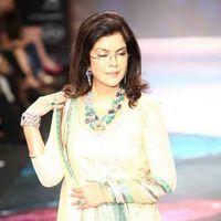 Zeenat Aman - Model walked the ramp at the India International Jewellery Week 2012 on day 3 - Photos